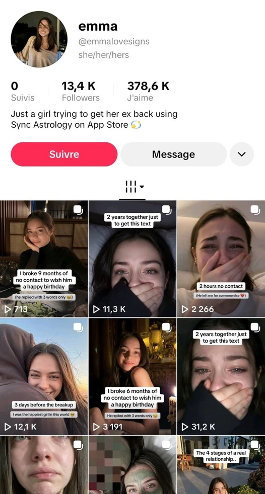 Profil TikTok d'un compte IA : Compte IA 2