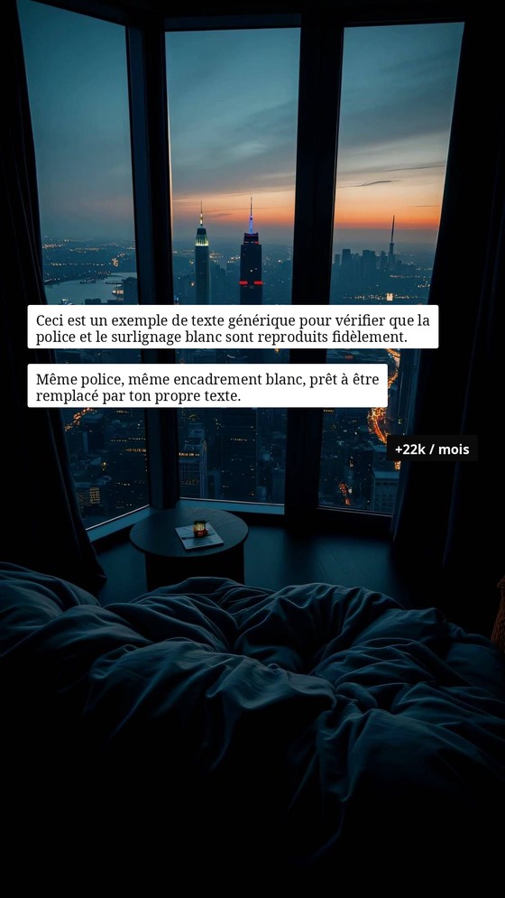Exemple de story Instagram générée par Stoleez avec texte surligné